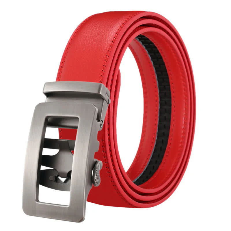 Men's Simple Hollow Automatic Buckle Leather Belt - Image 11