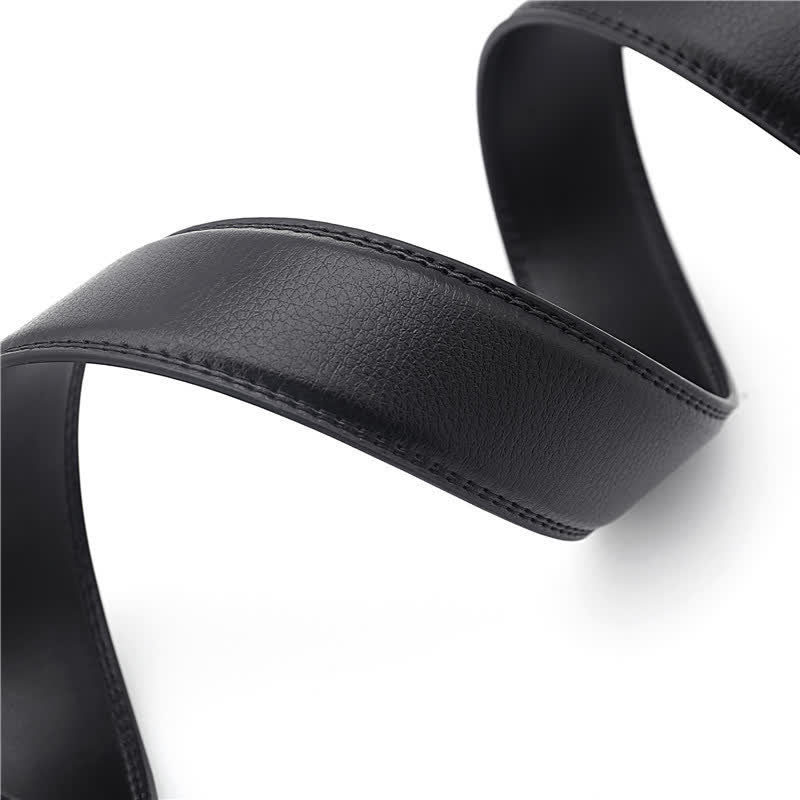 Men's Simple Hollow Automatic Buckle Leather Belt - Image 5