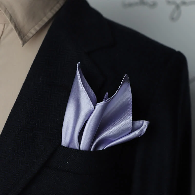 Men's Simple Solid Color Wedding Party Pocket Square - Image 12