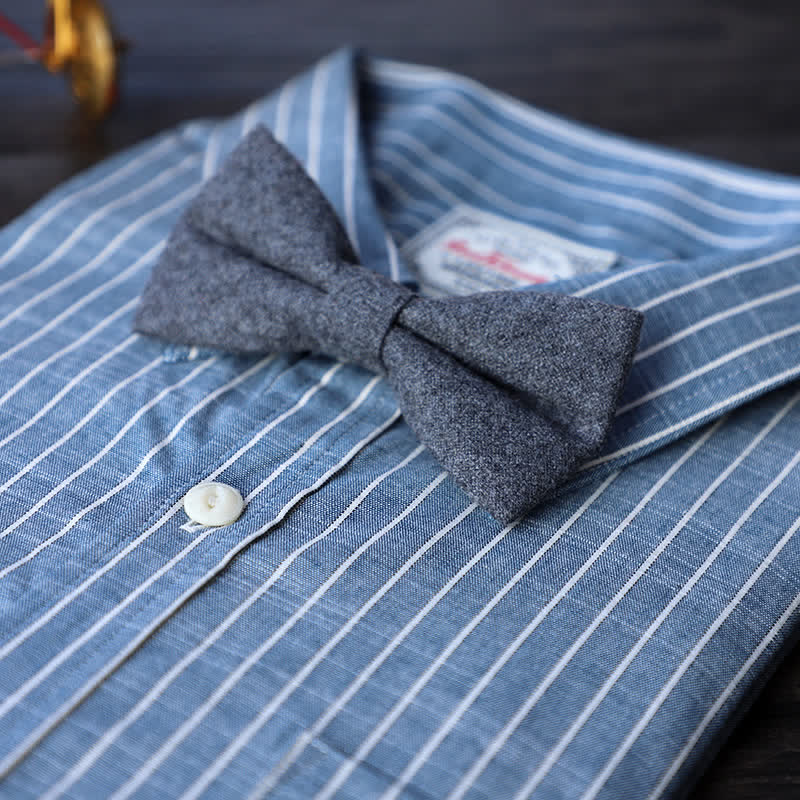 Men's Simple Tweed Wool Blend Bow Tie - Image 11