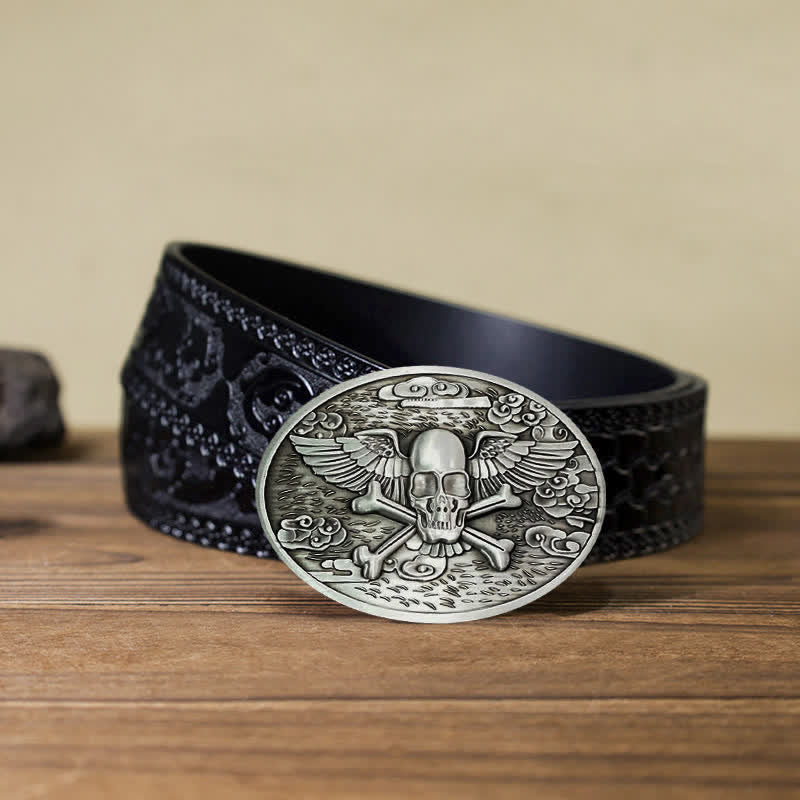 Men's DIY Skull Angel Creative Beer Holder Buckle Leather Belt - Image 21