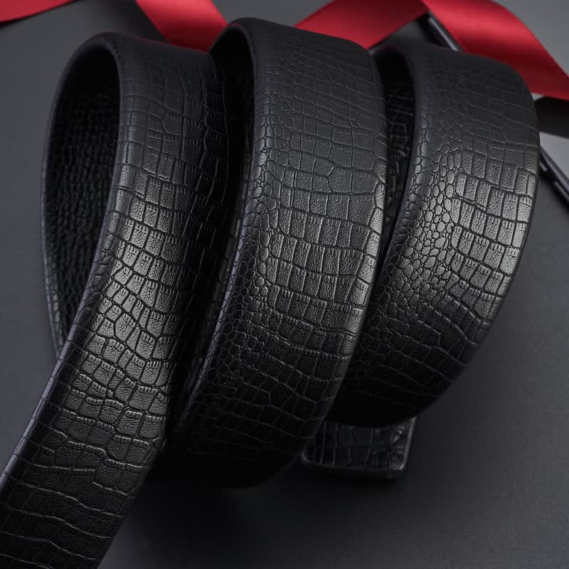 Men's Snake Pattern Leopard Head Buckle Leather Belt - Image 5