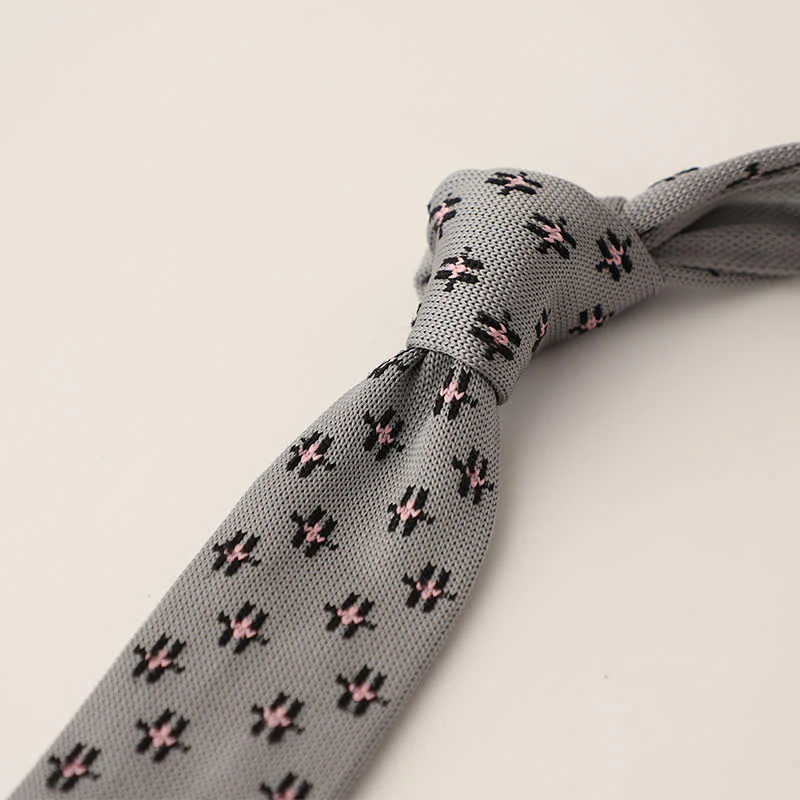 Men's Snowflake Polka Dots Pattern Knitted Necktie - Image 23