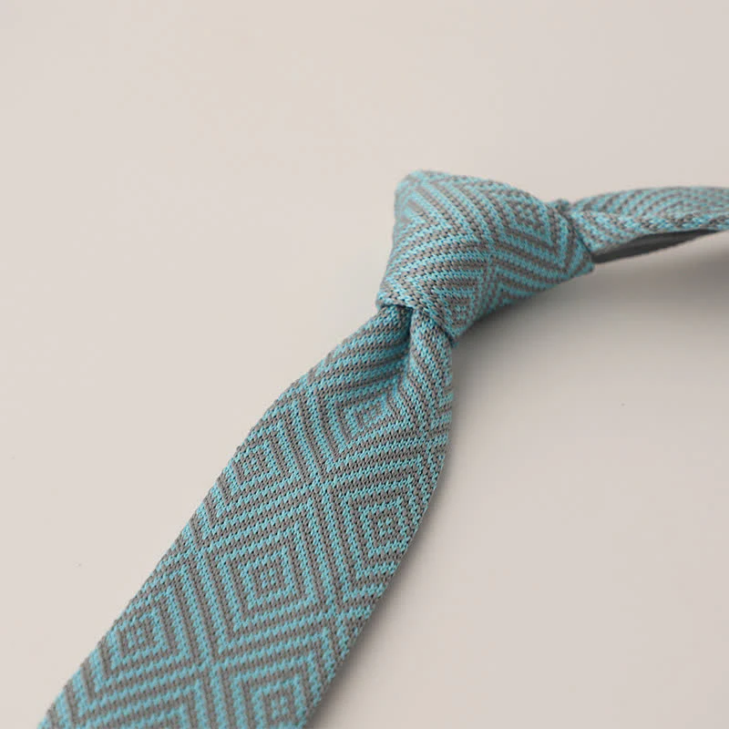 Men's Snowflake Polka Dots Pattern Knitted Necktie - Image 26