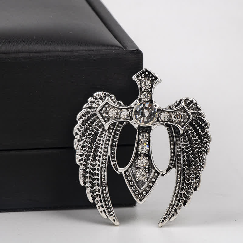 Men's Soar In Faith Wings Cross Brooch - Image 6
