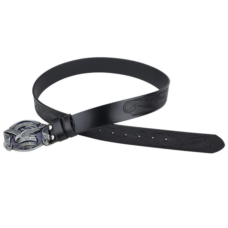 Men's Soaring Eagle American Flag Leather Belt - Image 4