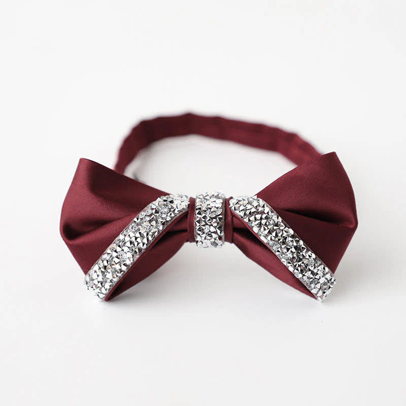 Men's Sparkling Rhinestone Wedding Bow Tie - Image 7