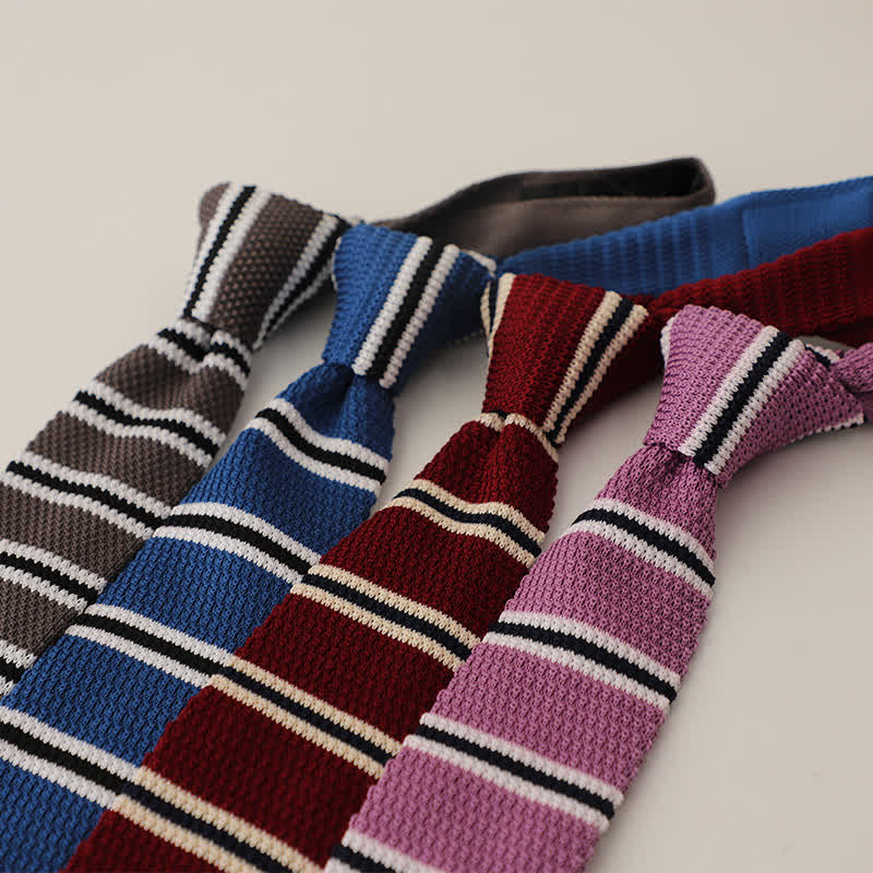 Men's Striped Narrow Suit Knitted Necktie - Image 4