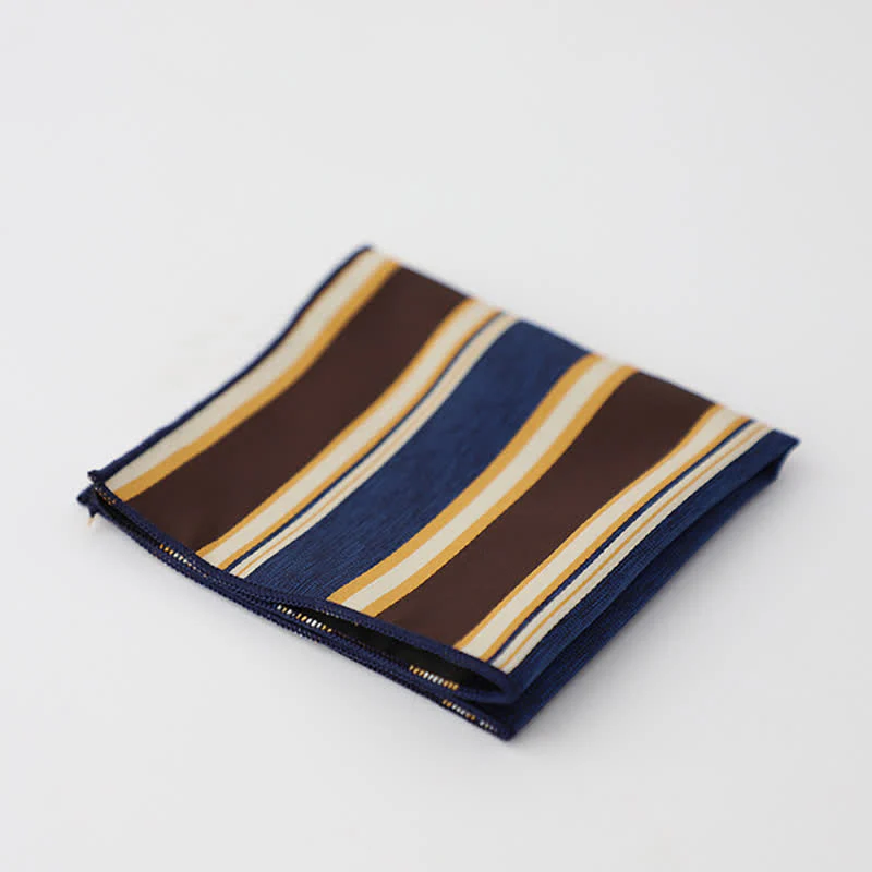 Men's Striped Small Square Printed Business Pocket Square - Image 5