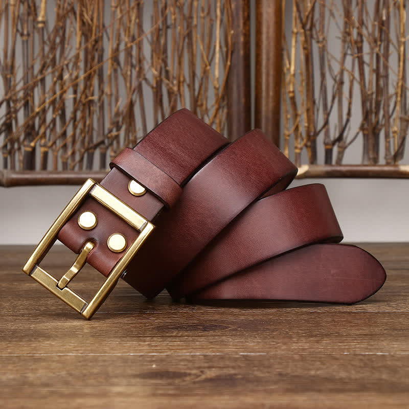 Men's Stud Detail Tough Guy Leather Belt - Image 11