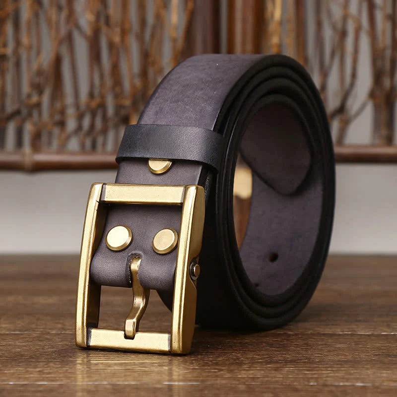 Men's Stud Detail Tough Guy Leather Belt - Image 6