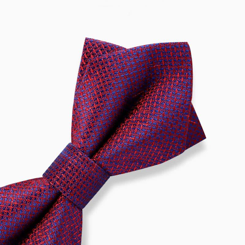 Men's Stylish Gradient Color Chequer Design Bow Tie - Image 4