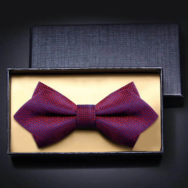 Men's Stylish Gradient Color Chequer Design Bow Tie - Image 6