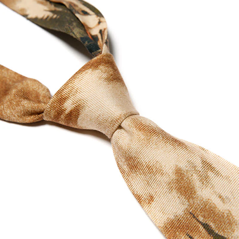 Men's Stylish Lake Scene Fishing Printing Necktie - Image 6