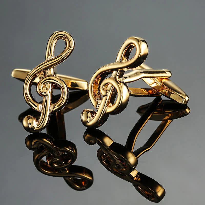Men's Stylish Music Instrument Note Cufflinks - Image 6