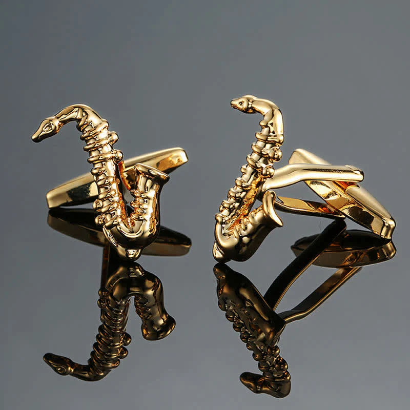 Men's Stylish Music Instrument Note Cufflinks - Image 8