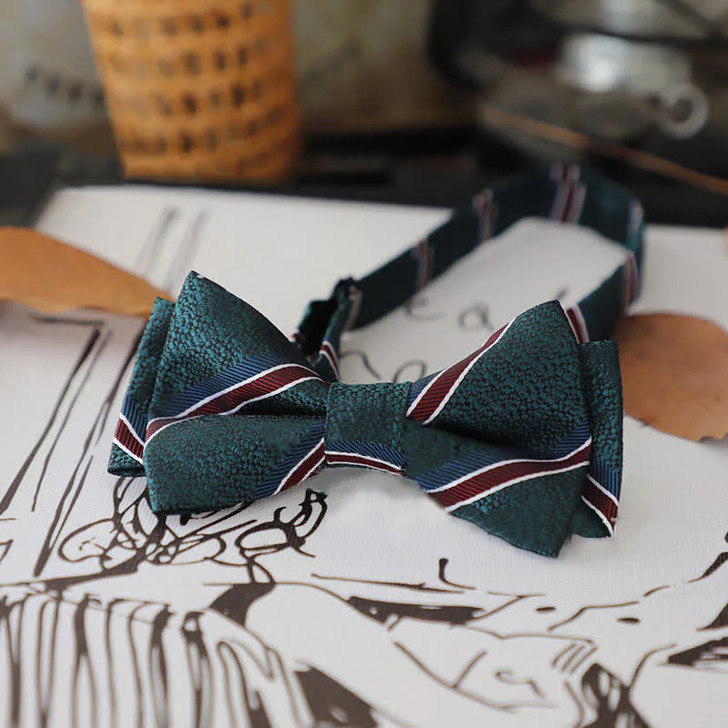 Men's Stylish Striped Dots Bow Tie - Image 9