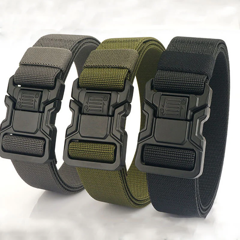 Men's Tactical Belt Elastic Quick Release Nylon Belt - Image 9