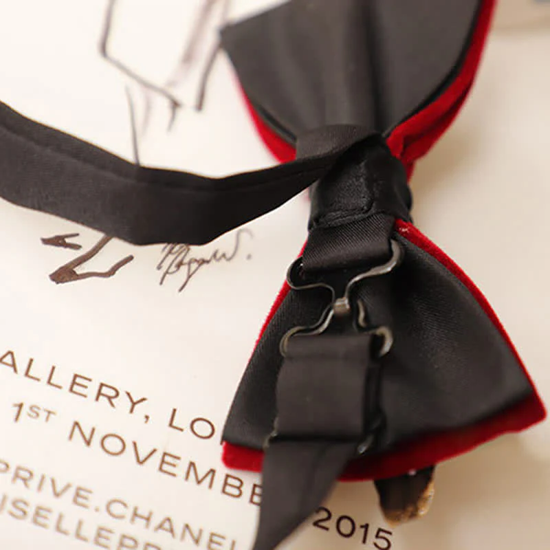 Men's Texture Velvet Feather Bow Tie - Image 8