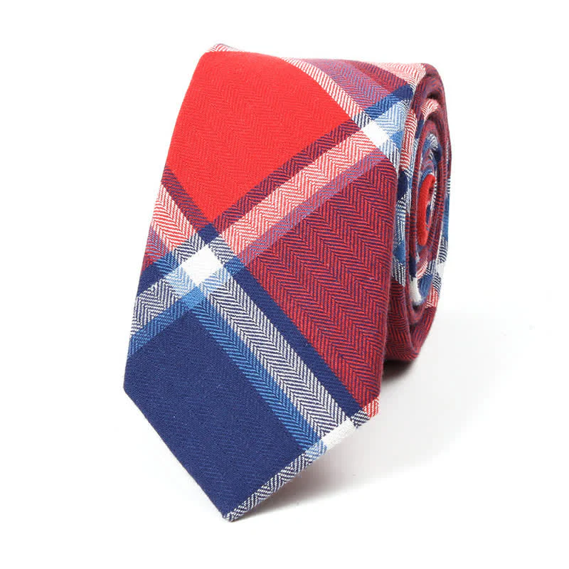 Men's Trendy Plaid Pattern Bow Tie Handkerchief Necktie - Image 31