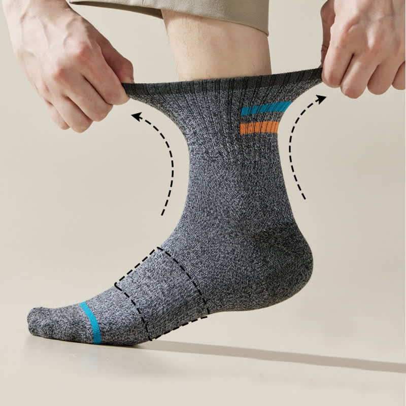 Men's Trendy Striped Pattern Crew Socks - Image 8