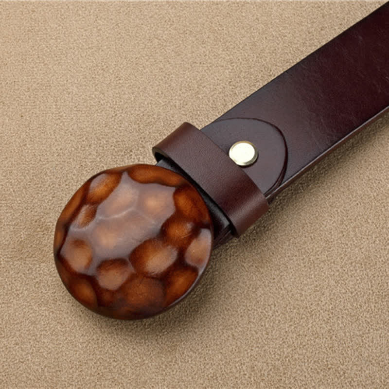Men's Unique Design 3D Round Buckle Leather Belt - Image 10