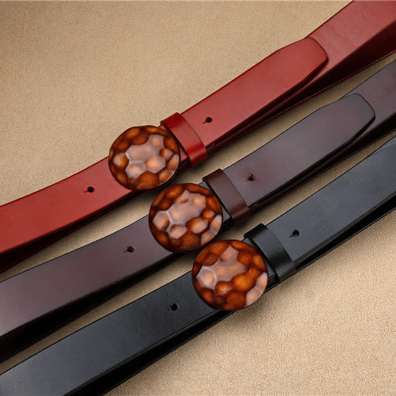 Men's Unique Design 3D Round Buckle Leather Belt - Image 2
