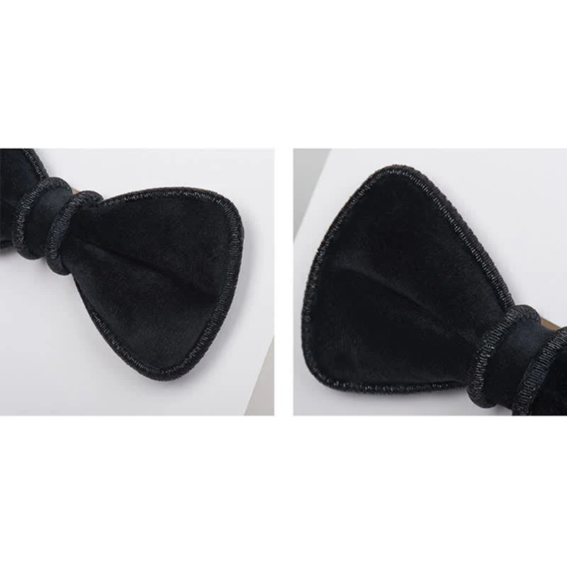 Men's Velvet Decorative Bling Edge Bow Tie - Image 12
