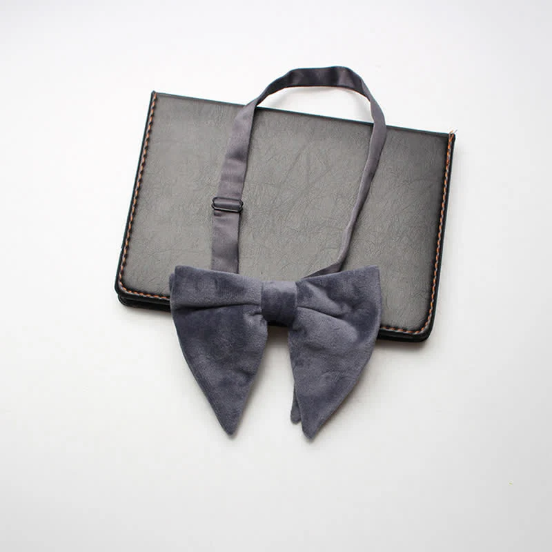 Men's Velvet Oversized Pointed Wedding Bow Tie - Image 10