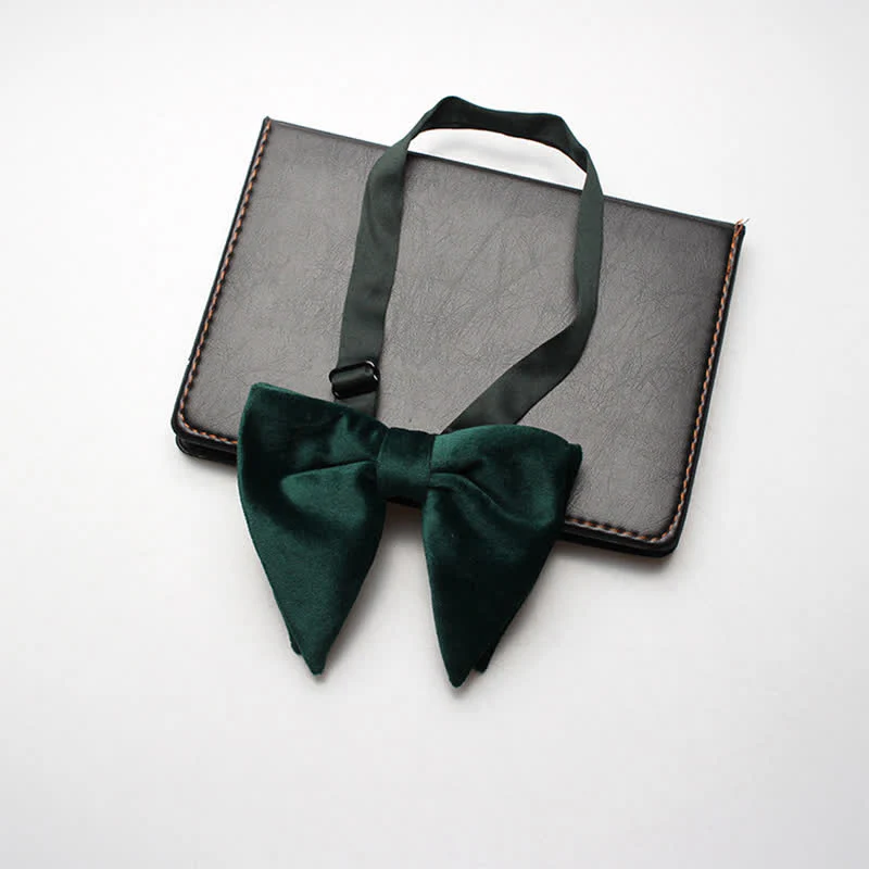 Men's Velvet Oversized Pointed Wedding Bow Tie - Image 5