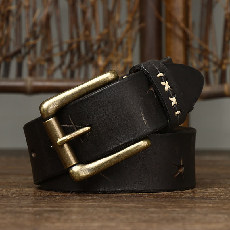Men's Vintage Fancy Carving Leather Belt - Image 14