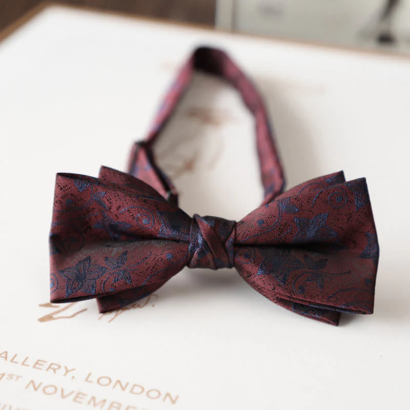 Men's Vintage Floral Pattern Wedding Suit Bow Tie - Image 13