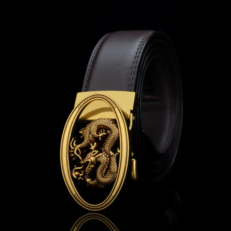 Men's Vintage Flying Dragon Leather Belt - Image 5