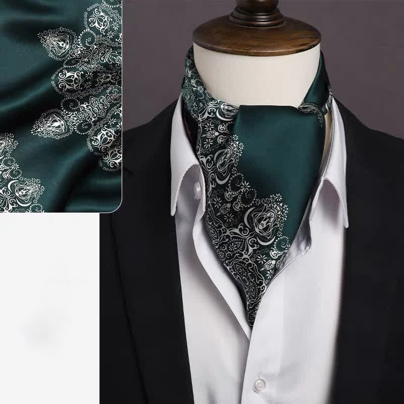 Men's Vintage Paisley Geomatric Pattern Square Scarf