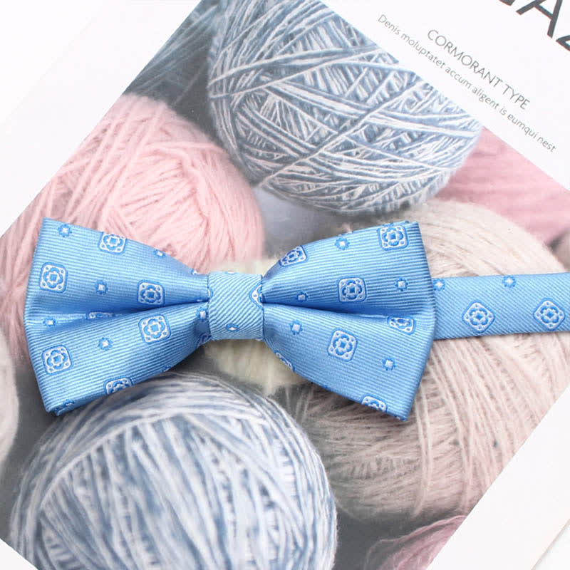 Men's Vintage Style Floral Striped Bow Tie - Image 15