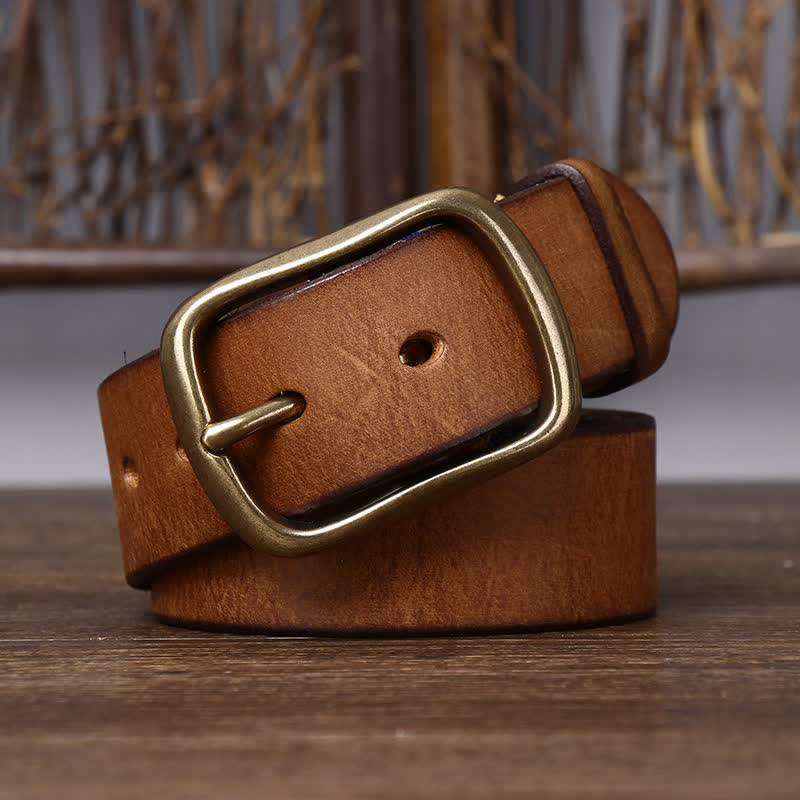 Men's Vintage Thicken Pure Cowhide Leather Belt - Image 3