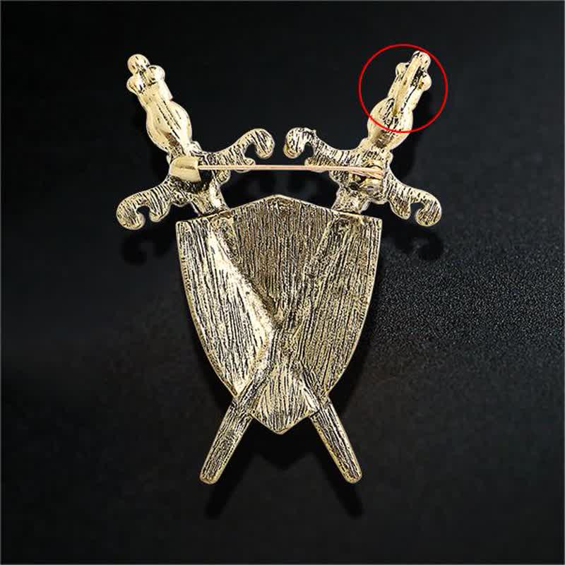 Men's Warrior Sword And Shield Brooch - Image 4