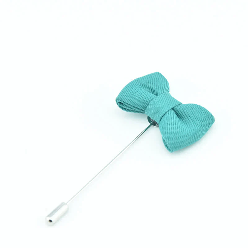 Men's Wedding Boutonniere Bow Tie Shape Cloth Lapel Pin - Image 8