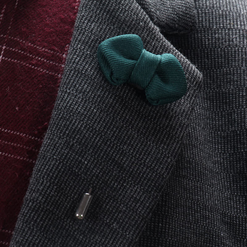 Men's Wedding Pointed Bow Tie Shape Cloth Lapel Pin