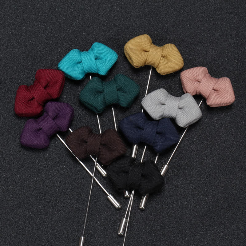 Men's Wedding Pointed Bow Tie Shape Cloth Lapel Pin - Image 4