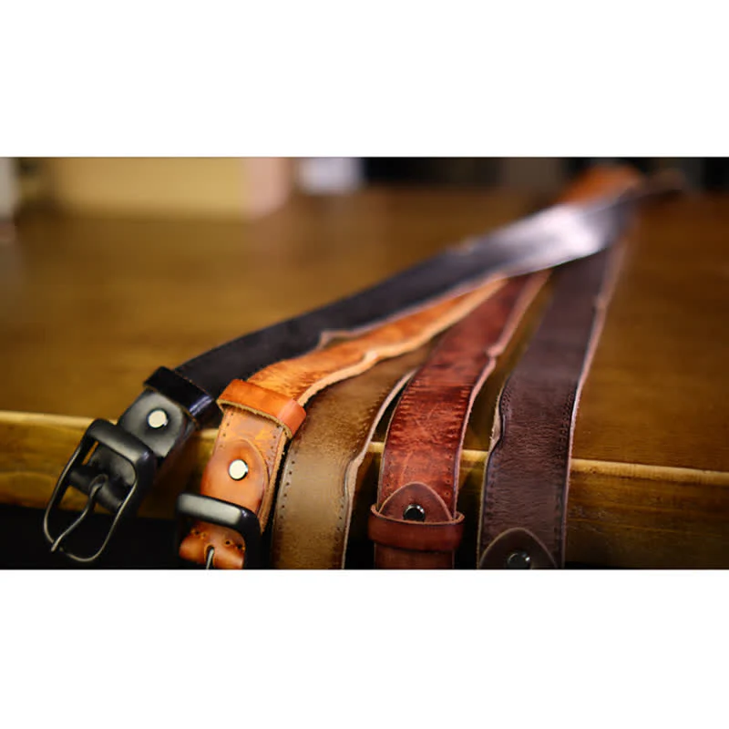 Men's Western Distressed Style Leather Belt - Image 6