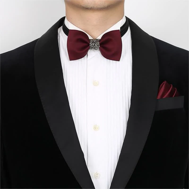 Men's Central Sparkly Accent Bow Tie - Image 2