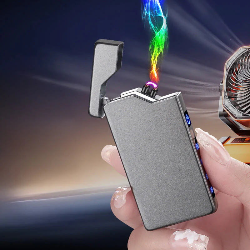 Metal Double Arc LED Power Display Charging Lighter - Image 2