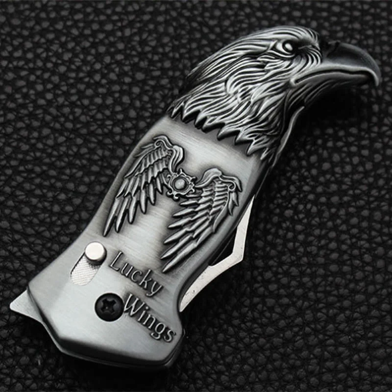 Metal Eagle Head Foldable Knife Jet Torch Refillable Butane Lighter - Image 2