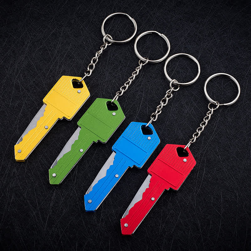 Mini Camping Folding Key-Shaped Knife Keychain - Image 8