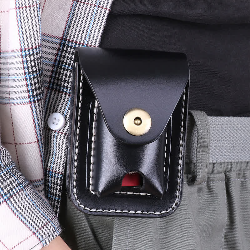 Mini Portable Cigarette Case Leather Belt Bag - Image 7