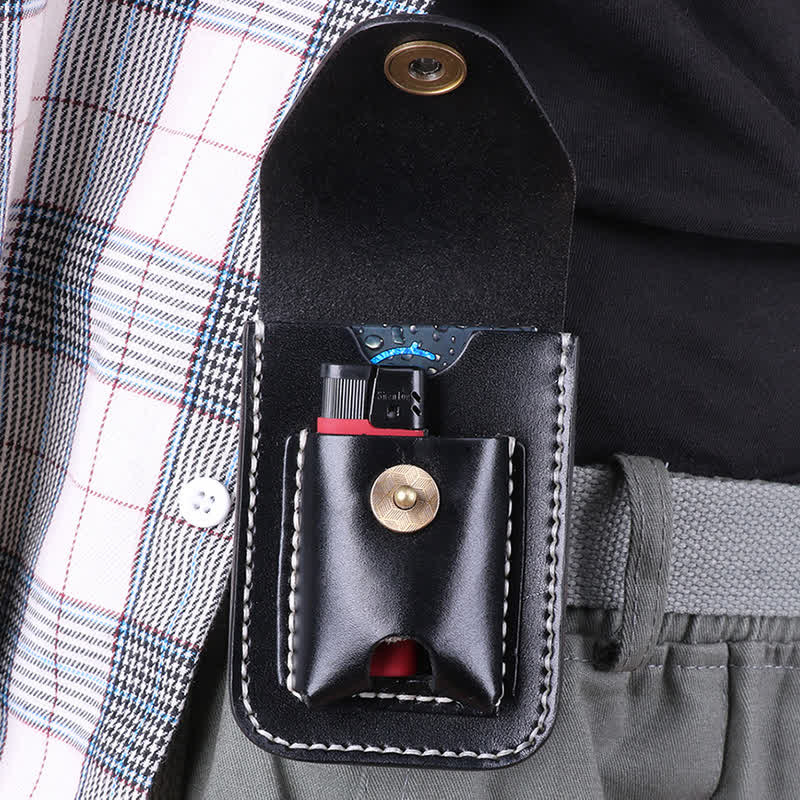 Mini Portable Cigarette Case Leather Belt Bag - Image 8