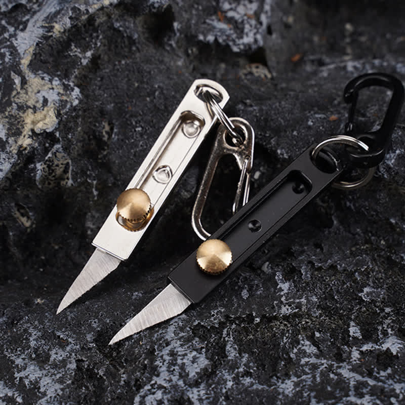 Mini Push-Pull Knife Utility Cutting Tool Keychain - Image 2