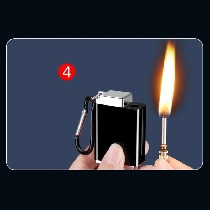 Mini Rectangle 2-in-1 Portable Ashtray Matchstick Kerosene Lighter - Image 10