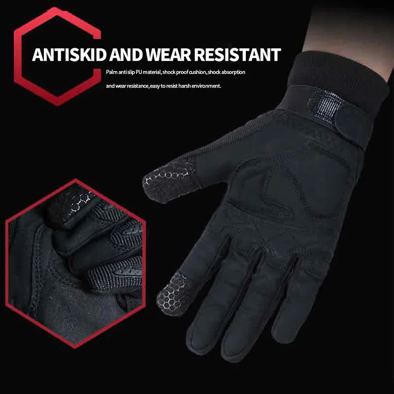 Outdoor Mountaining Full Finger Black Tactical Gloves - Image 6